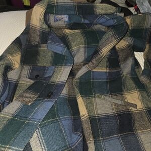 Pendleton Blue and Green Wool Fabric